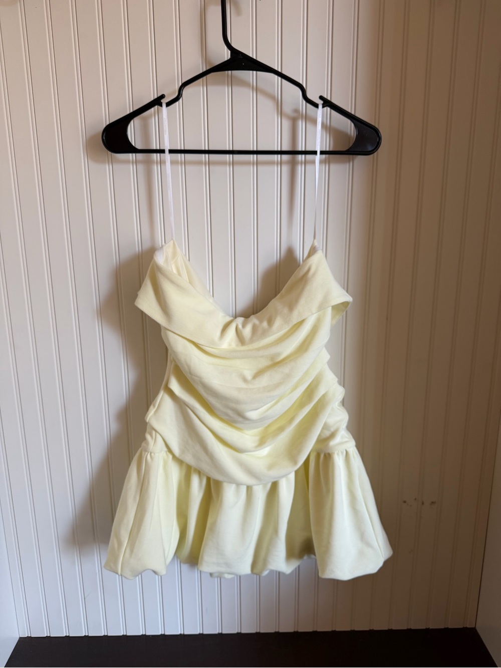 Princess Polly Pale Yellow Drape Front Spaghetti Strap Top